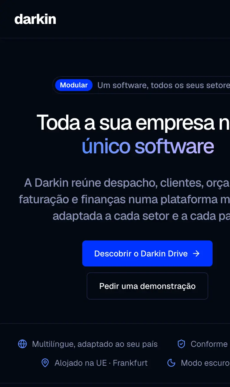 Site Darkin sur smartphone