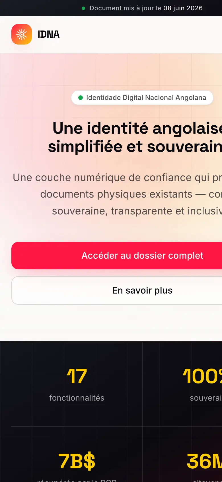 Site IDNA sur smartphone