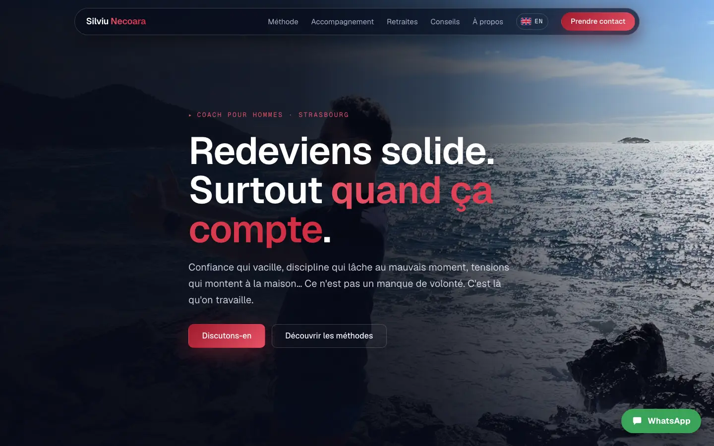 Page d'accueil du site Silviu Necoara sur ordinateur